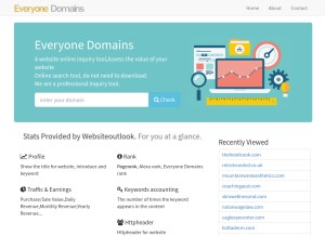 How everyone.domains looks like on a tablet such as an iPad.