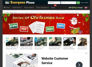 How everyonepiano.com looks like on a tablet such as an iPad.