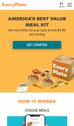 How everyplate.com looks like on a mobile device such as an iPhone.