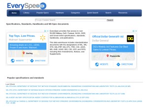 How everyspec.com looks like on a tablet such as an iPad.