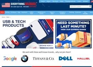 How everythingbranded.com looks like on a tablet such as an iPad.