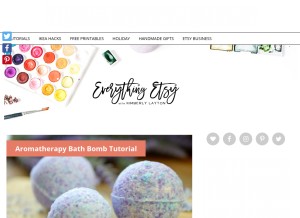 How everythingetsy.com looks like on a tablet such as an iPad.