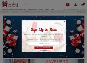 How everythingkitchens.com looks like on a tablet such as an iPad.
