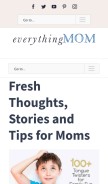 How everythingmom.com looks like on a mobile device such as an iPhone.
