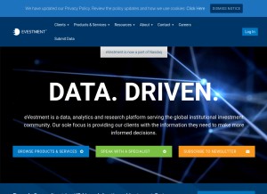 How evestment.com looks like on a tablet such as an iPad.