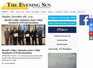 How evesun.com looks like on a tablet such as an iPad.