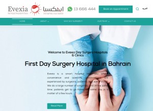 How evexiadaysurgery.com looks like on a tablet such as an iPad.