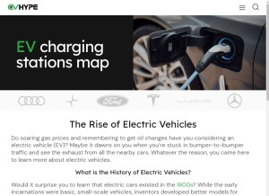 How evhype.com looks like on a tablet such as an iPad.