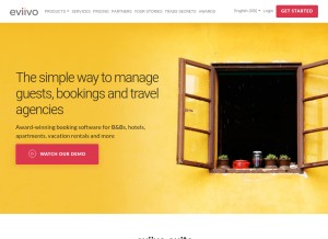 How eviivo.com looks like on a tablet such as an iPad.