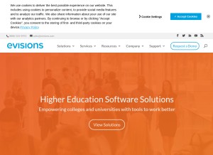 How evisions.com looks like on a tablet such as an iPad.