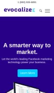 How evocalize.com looks like on a mobile device such as an iPhone.