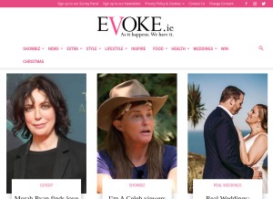 How evoke.ie looks like on a tablet such as an iPad.