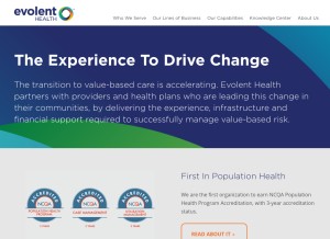 How evolenthealth.com looks like on a tablet such as an iPad.