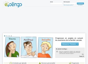 How evolingo.com looks like on a tablet such as an iPad.