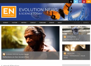How evolutionnews.org looks like on a tablet such as an iPad.