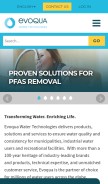 How evoqua.com looks like on a mobile device such as an iPhone.