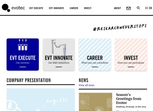 How evotec.com looks like on a tablet such as an iPad.