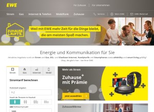 How ewe.net looks like on a tablet such as an iPad.