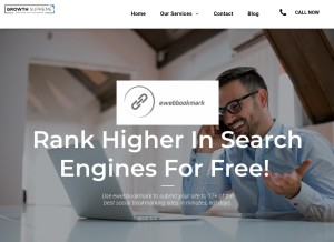 How ewebbookmark.com looks like on a tablet such as an iPad.