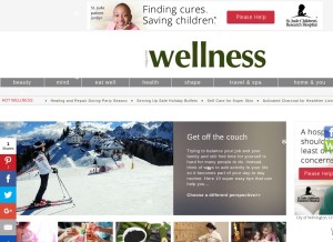 How ewellnessmag.com looks like on a tablet such as an iPad.