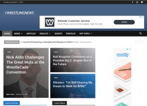 How ewrestlingnews.com looks like on a tablet such as an iPad.