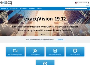 How exacq.com looks like on a tablet such as an iPad.