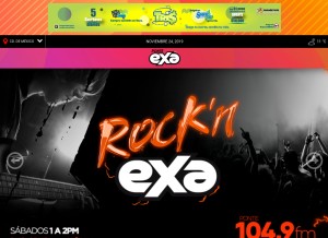 How exafm.com looks like on a tablet such as an iPad.