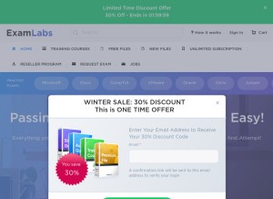 How exam-labs.com looks like on a tablet such as an iPad.