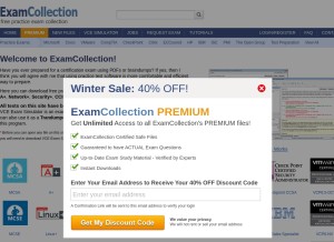 How examcollection.com looks like on a tablet such as an iPad.