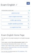 How examenglish.com looks like on a mobile device such as an iPhone.