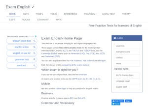 How examenglish.com looks like on a tablet such as an iPad.
