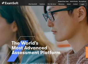 How examsoft.com looks like on a tablet such as an iPad.