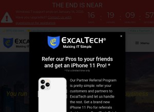 How excaltech.net looks like on a tablet such as an iPad.