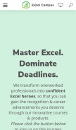 How excelcampus.com looks like on a mobile device such as an iPhone.