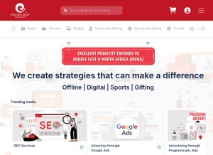 How excellentpublicity.com looks like on a tablet such as an iPad.