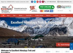 How excellenttrek.com looks like on a tablet such as an iPad.