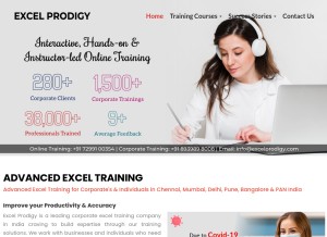 How excelprodigy.in looks like on a tablet such as an iPad.