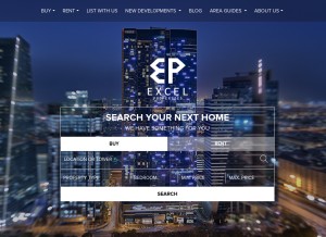 How excelproperties.ae looks like on a tablet such as an iPad.