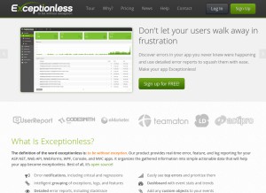 How exceptionless.io looks like on a tablet such as an iPad.