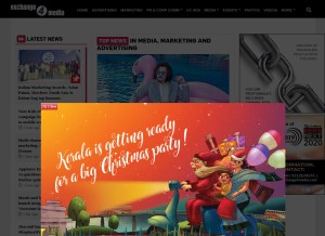 How exchange4media.com looks like on a tablet such as an iPad.