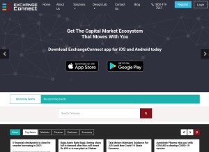 How exchangeconnect.in looks like on a tablet such as an iPad.