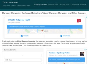 How exchangerates247.com looks like on a tablet such as an iPad.