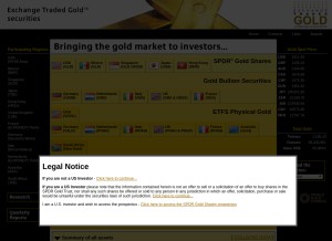 How exchangetradedgold.com looks like on a tablet such as an iPad.