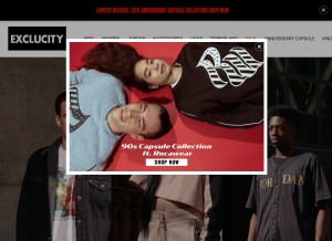 How exclucitylife.com looks like on a tablet such as an iPad.