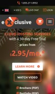 How exclusivehosting.net looks like on a mobile device such as an iPhone.
