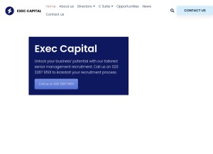 How execcapital.co.uk looks like on a tablet such as an iPad.