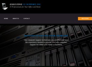 How execitsupport.com looks like on a tablet such as an iPad.