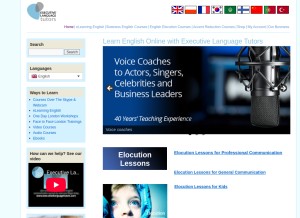 How executivelanguagetutors.com looks like on a tablet such as an iPad.