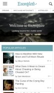 How exemplore.com looks like on a mobile device such as an iPhone.