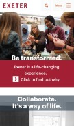 How exeter.edu looks like on a mobile device such as an iPhone.